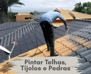 Pintar telhas, tijolos e pedras